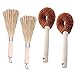 Counius 2 Piezas Cepillo para Platos de Bambú Mango Largo de Madera Fregar Platos Cepillo Utensilios de Limpieza de Cocina Natural Tradicionales Cepillo de Olla