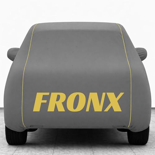 Image of Kings of Cover New Grey 100% Waterproof Fronx Car Cover | Polyester Car Body Cover for Rain & Sun | UV Protection, Dustproof, Scratch Resistant, Windproof, Heat Resistant, Custom Fit