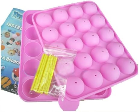2-Piece Set 20 Holes Cake Pop Non-Stick Silicone Mold DIY Baking Tool [Energy Class A]