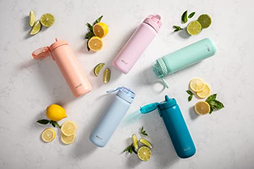 Ello Cooper Garrafa de água de aço inoxidável isolada a vácuo com canudo macio e alça de transporte,