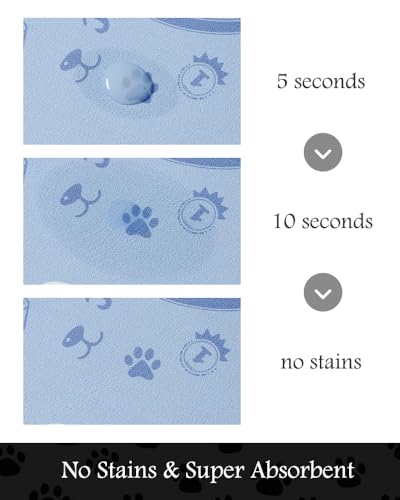 Image of Pet Feeding Mat-Absorbent Dog Mat for Food and Water Bowl-No Stains Quick Dry Water Dispenser Mat-Dog Accessories Pet Supplies-Bowl for Messy Drinkers(PAW,17 inchx28 inch