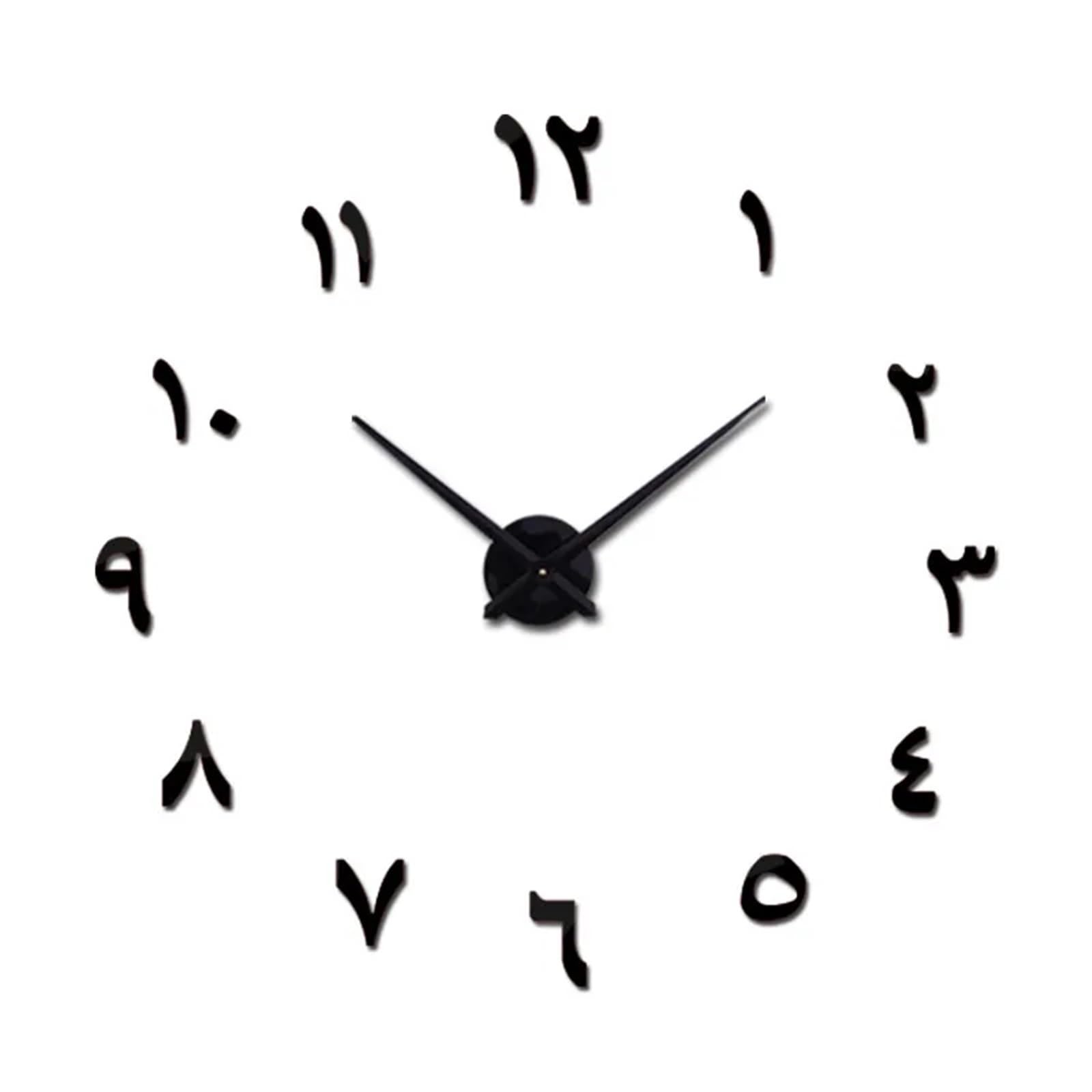 VFDVSWZSA Stylish wall clock, Clock Watch Horloge 3d Diy Mirror Stickers Home Decoration Living Room Quartz Needle(Blue,37inch)