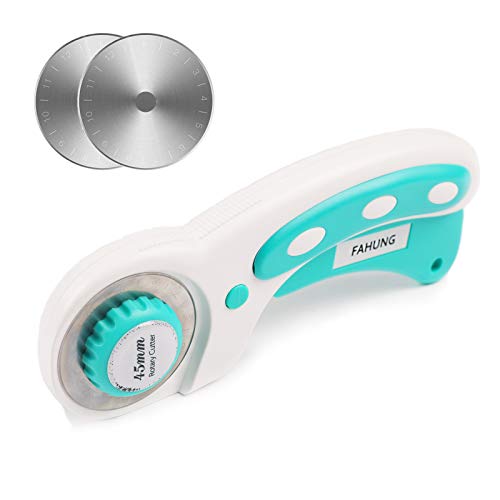 Fahung 45mm Rotary Cutter for Fabric Rotary Cutter with Safety Lock Includes 2