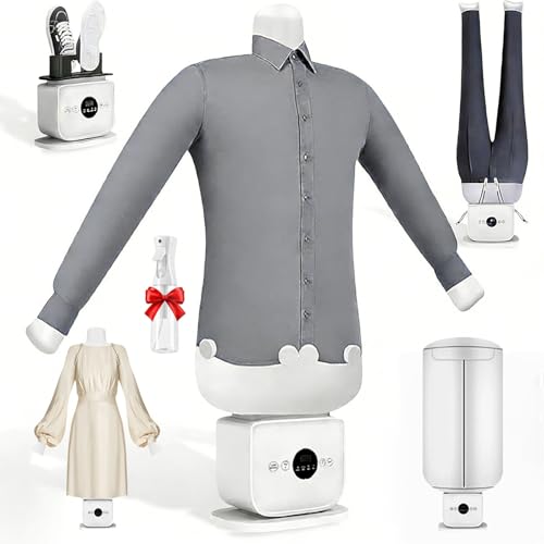 Naturalpowev Mannequin de Repassage Automatique, Repassage et Séchage Automatique, Elimine Les Plis, Minuterie, Tailles S - XXL, Sèche sans Plis Set-C