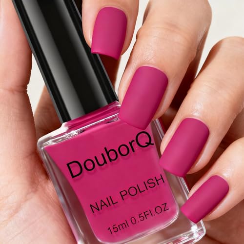 Matte Nail Polish, Mist Effect Matte Dusty Dark Pink Polish Color...