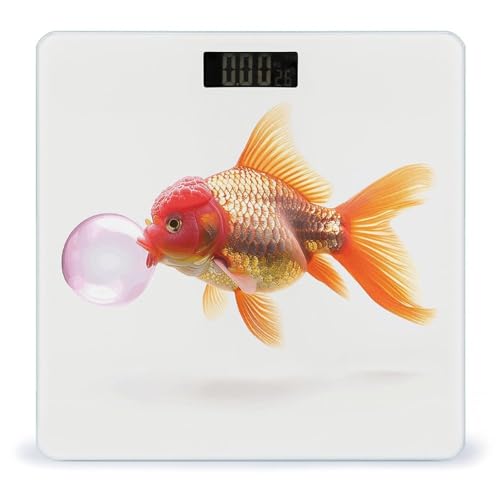 Báscula Digital Fish Blowing Bubble Gum de Vidrio Templado miniatura 1