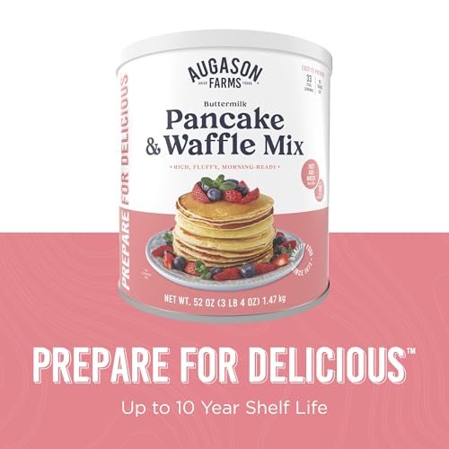 Buttermilk Pancake and Waffle Mix Can Emergency Food Supply, 33 Servings, 10 Year Shelf Life - Waffle and Pancake Mix Just Add Water, Instant Breakfast Food