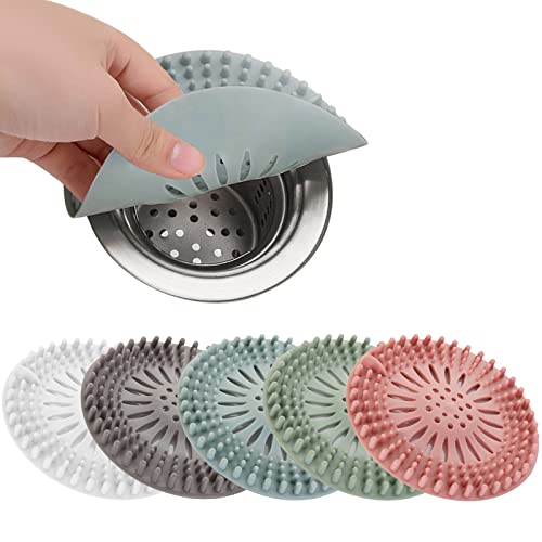 ICOUVA Lot de 5 bouchons de vidange universels pour évier de cuisine, filtre à cheveux pour baignoire, évier de cuisine - Multicolore Cover
