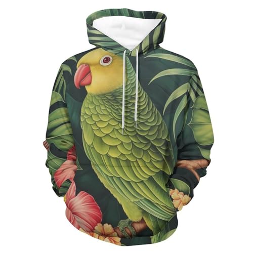 Sweat à capuche perroquet pull confortable contre le froid homme femme taille S