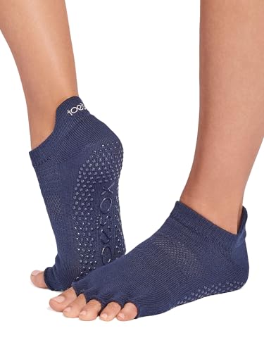 ToeSox トゥソックス グリップソックス 5本指 つま先なし ローライズ Low Rise Half Toe ヨガソックス ／ ソウルブルー Mサイズ（Amazon）
