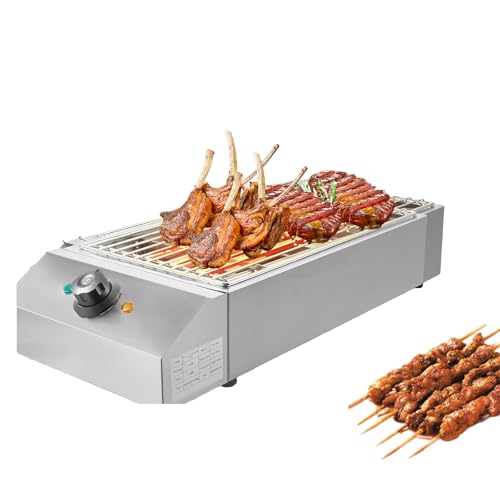Gagalayong Stainless Steel Electric Barbecue Grill, Smokeless Detachable Adjustable Temperature Control 50°F-300°F for Kitchen