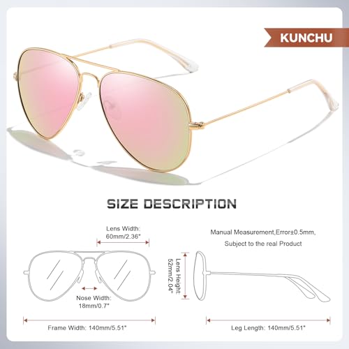 Image of Classic Aviator Sunglasses for Men Womens Polarized UV Protection Driving Sunglasses