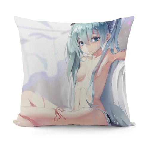 枕カバー 初音ミク 美少女 女の子 裸 パンツ お姫様 ピローケース まくらカバー 耐久性 肌に優しい おしゃれ 洗える クッションカバー オールシーズン ホテル キャラクター 隠しジッパー アニメ柄 シワになりにくい 安眠枕 着脱簡単 両面プリント 45