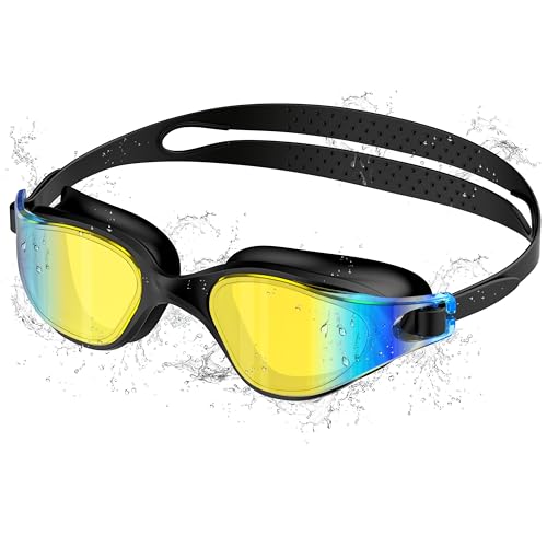 Ambienden Gafas Natacion Hombre Mujer Para Adultos - Lentes Antivaho HD, ProteccióN UV, Impermeables, Aptas Para Entrenamiento, CompeticióN Y Piscina - Gafas Natacion Unisex Con Ajuste Seguro-BK