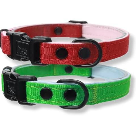 Christmas Breakaway Cat Collar - Red and Green Adjustable Safety Collar with Bell for Cats and Kittens Cover