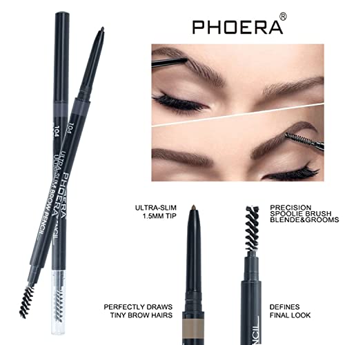 Phoera Glitter Eyeshadow, Phoera Eyeliner And Eyebrow Pencil, Makeup For Eyes Liquid Shimmer Sparkle Glow Light Colors Pencil Stick Shiny Long Lasting Waterproof Metals Shining Eye Shadow Sets #TOP4