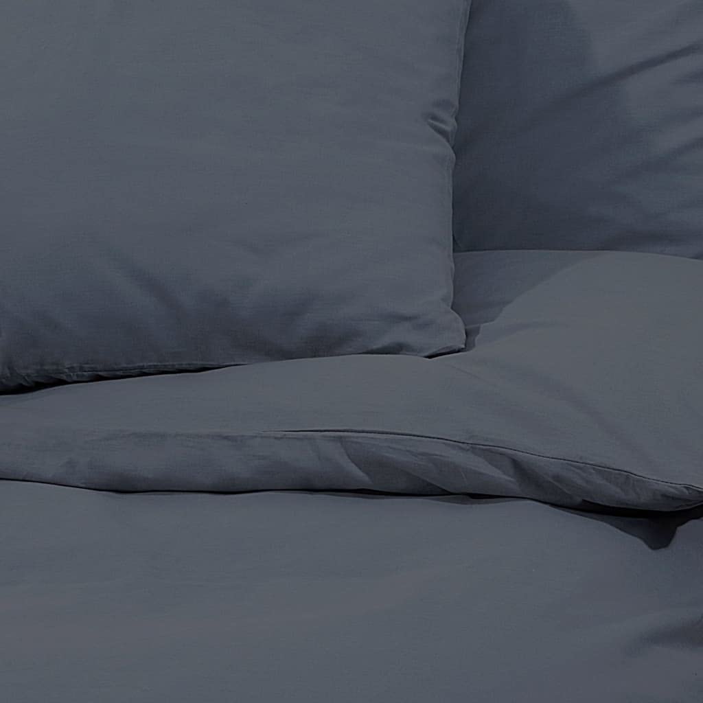 Set Copripiumino Antracite 260x240 cm in Cotone, Casa e Giardino,Biancheria,Lenzuola e Coperte,Copripiumini, 1.18kg-136084
