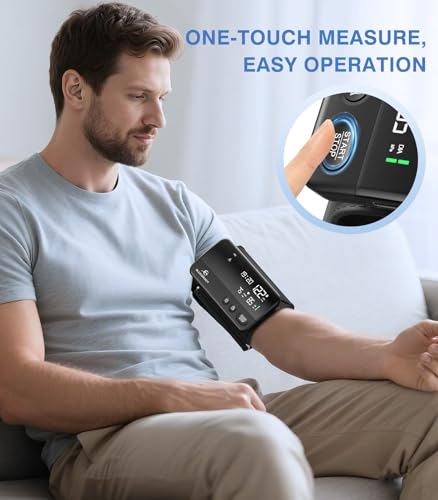 Image of Glucoracy Upper Arm Blood Pressure Monitor,Bp Cuff(8.6 inch-16.5 inch),2x99 Memory | Rechargeable Blood Pressure Monitors for Home Use,Large Display,One-Piece Design,Portable Travel Blood Pressure Machine,Black