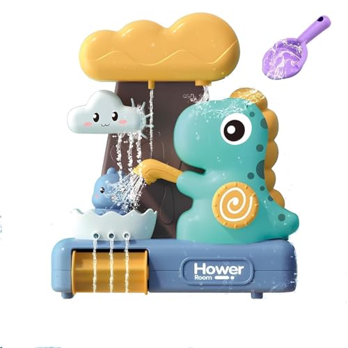 Image of Happy Hues Dino Bath Toys for Babies &Toddlers- Mold-Free Wall Mount Waterfall Bath Toys (Dino)