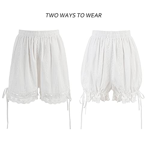 CR ROLECOS Women Lolita Bloomers Cute Tiered Ruffle Lace Pumpkin Pants Bottom Shorts3