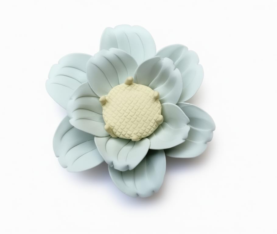 Image of Ceramic Flower Wall Art Decor, Artificial Flower Wall Sculpture,Handmade Ceramic Flowers for Home,Hallway,Living Room, Kitchen,Bathroom (Light Green,crabapple Blossom, 2.76 inch)