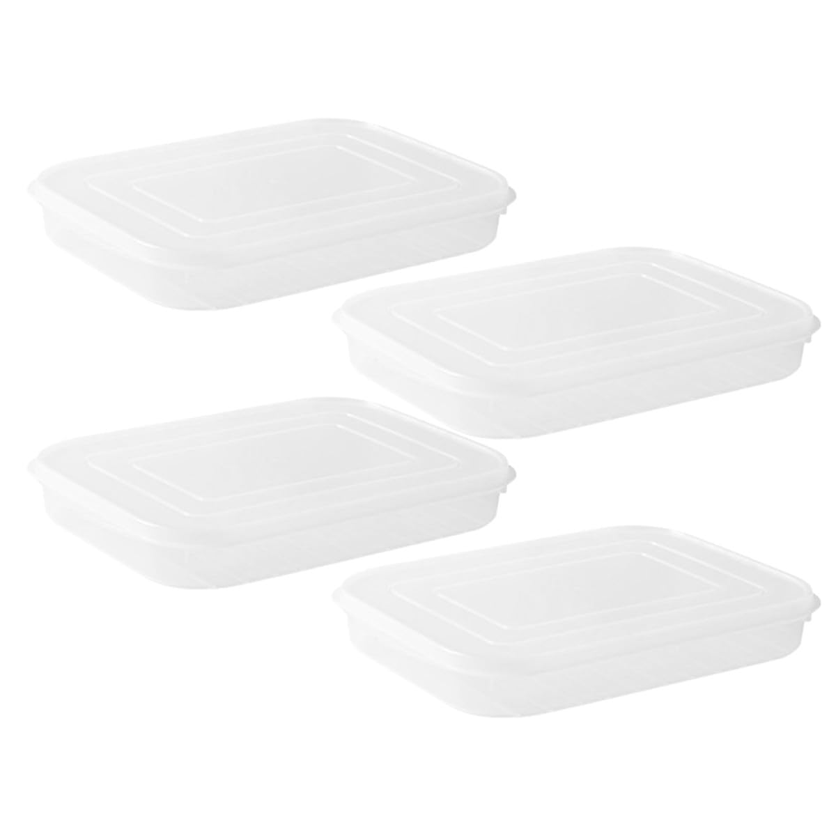 BETOOKY Lot de 4 Boîtes Hermétiques Couvercles Souples, Récipients Alimentaires en Plastique Réutilisable, Empilables, pour Conservation Réfrigérateur de Bacon, Poisson, Fruits de Mer
