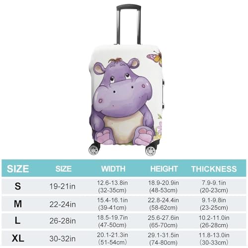 Carry on Luggage Cover Butterfly And Hippo Suitcase Covers for Luggages Tsa Approved Travel Luggage Sleeve Protector Elastic Suitcase Protector Anti-Scratch Washable Fits 19-30 Inch Case -M2