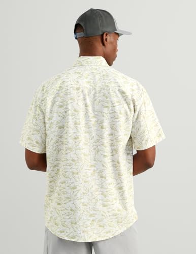 Image of HUK Men's Tide Point Kc Scott Original Artwork Short Sleeve Shirt, Fishing Button Down