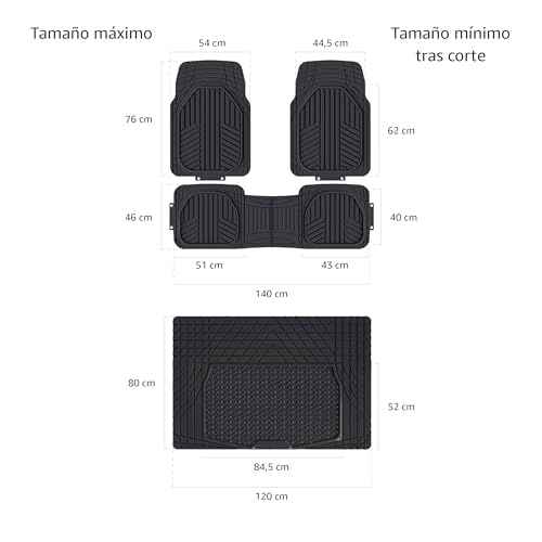 Alfombrillas de coche universales de PVC negras para camioneta y auto 5