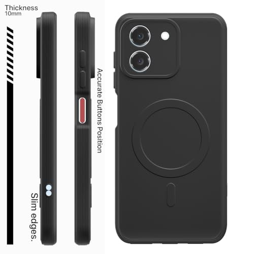 Image of Outlouders Back Cover for Ai Plus Pulse 2 | Soft Matte Silicone | Slim Fit | Magnetic-Safe Logo Design (Magnetic-Safe Not Compatible) | Shockproof | Camera Protection Bumper Case (Black)