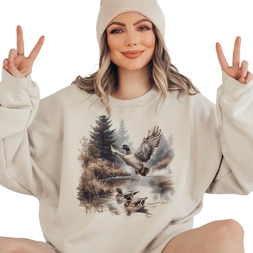 Vintage Mallard Ducks Wilderness Scene Sweatshirt - 90s Vintage Duck Pond Sweatshirt - Scenic Fall Autumn Nature Sweater - Unisex Graphic Crewneck Sweatshirt4