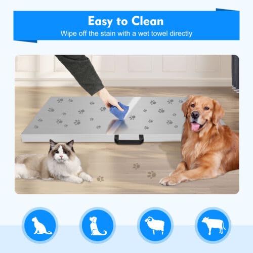 Báscula digital para perros y gatos, hasta 300 kg, con monitor LCD, adecuada para animales domésticos y de granja, color plateado
