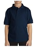 Dickies Little Boys' Short Sleeve Pique Polo Shirt, Dark Navy, Medium