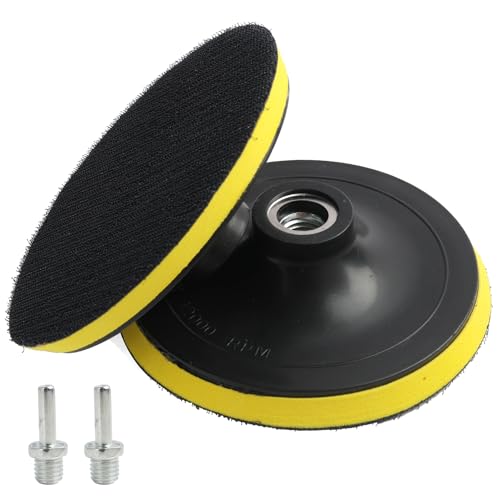 2 Pcs Plateaux de Ponçage 125mm Disques Abrasifs Assiette de Ponçage avec Filetage M14 Fermeture Auto-agrippante Plaque de Support de Ponçage Polissage pour Perceuse...