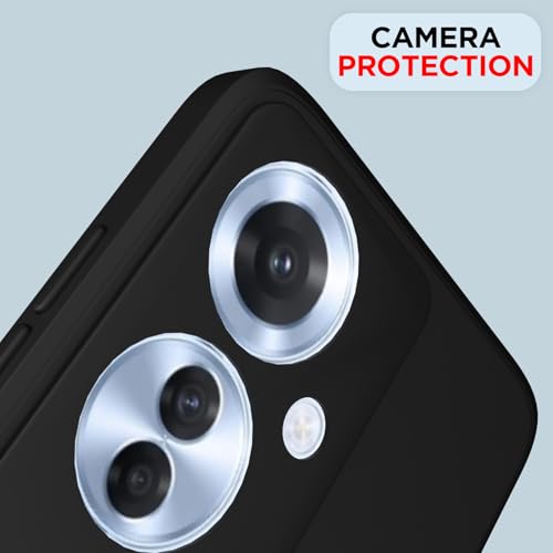 Image of Outlouders Back Cover for Oppo F25 Pro 5G | Camera Protection | Durable Soft Matte Silicone Bumper Case (Black)