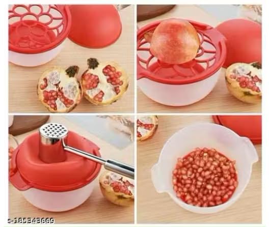 Image of SR Pomegranate Peeler | Pomegranate Seed Extractor | Anaar Stripper | Anaar Seeds Remover Cutter with Container | Stripper Tool for Kitchen | Removes Seeds in Seconds