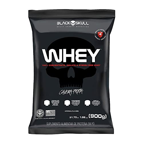 Refil Whey Baunilha 900G, Black Skull