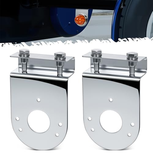 PARTsam 2Pcs Watermelon Light Under Glow Frame Brackets 90 Degree Angled Clamp-On Mount No Drilling Required Stainless Steel Universal for Semi-Trucks Trucks Pickup