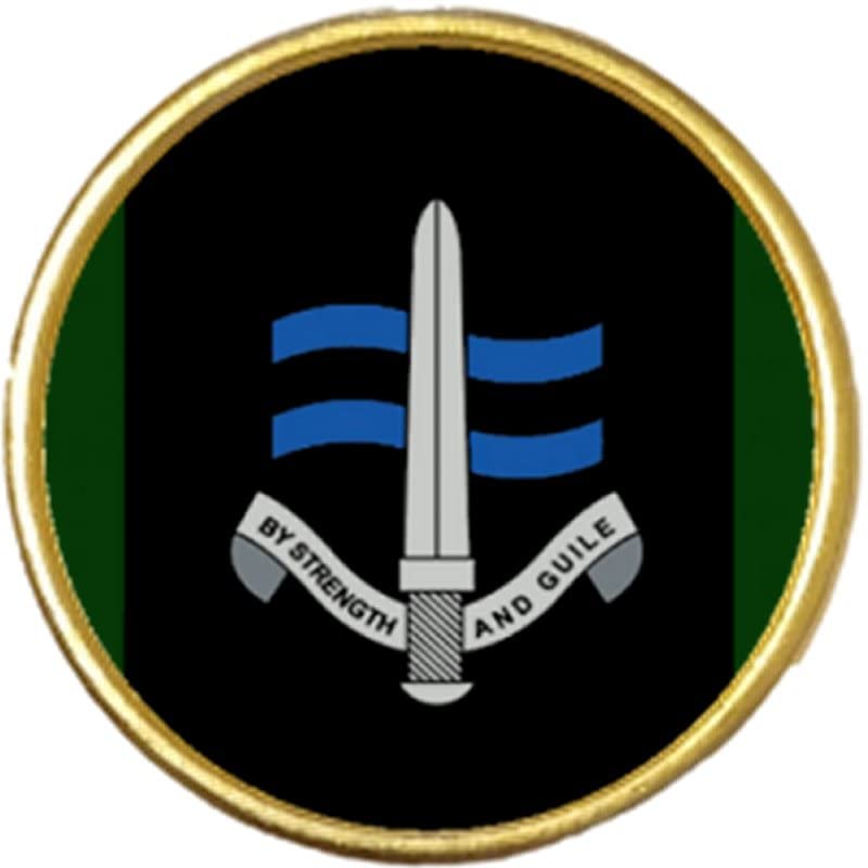 Special Boat Service SBS Military Gold Colour Badge And Velveteen Bag, 22mm In Diameter