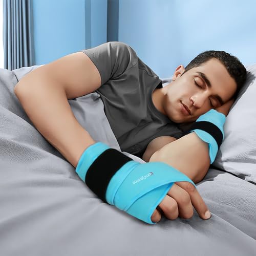 Image of Comfytemp 24.5 inch Extra Long Wrist Ice Pack Wrap for Carpal Tunnel Relief, FSA Eligible HSA, Reusable Gel Wrist Brace Hot Cold Compress for Hand Forearm Pain, arthritis, Injuries, Recovery Item, 2 Packs