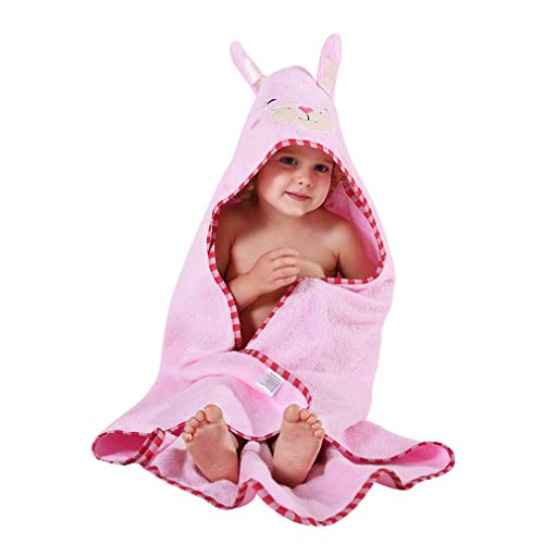 MICHLEY Niños Encapuchado Bebé Toalla de baño Animal Sin mangas Algodón Albornoz Para Niños Niñas 0-6 Años(Rosa claro)