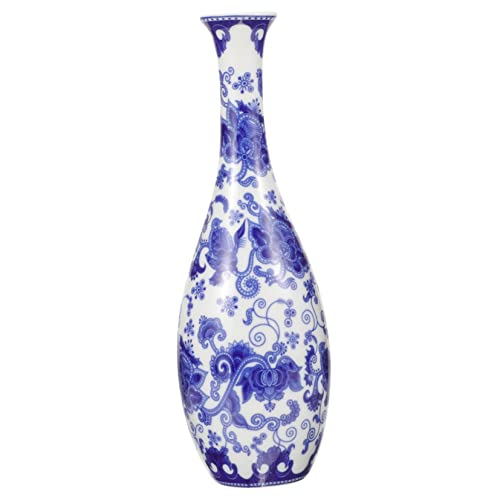 Ciieeo Jarrón Cerámico Antiguo De Chino para Decoración Florero De Cerámica Azul y para Arreglos De Flores Adorno para Escritorio y Salón