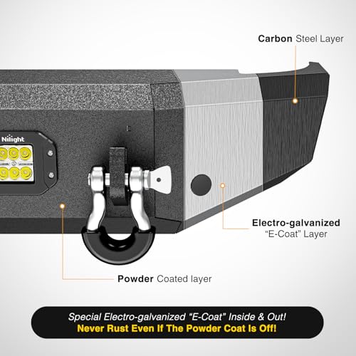 Image of Nilight Rear Step Bumper Compatible with 2020 2021 2022 2023 2024 2025 Gladiator JT Super Duty Pickup Truck Bumper with LED Lights, Sensor Holes and D-rings