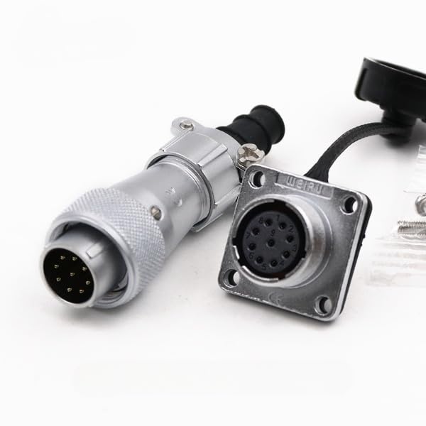 WF16 9pin Aviation Circular Connector Straight Cable TI+Z Male Plug and Female Square Socket Waterproof