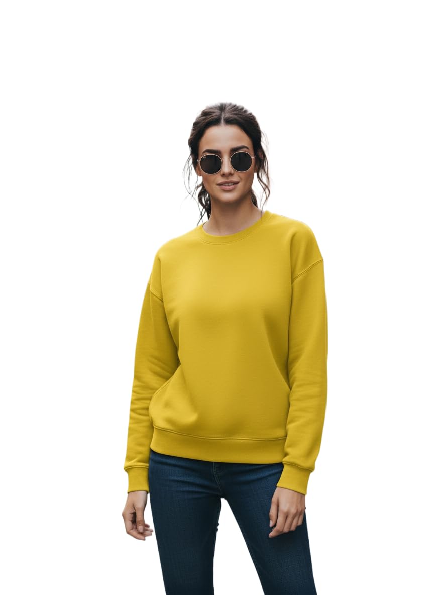 mack jonney Women Regular Fit Fleece ||Black||Round Neck Solid||Sweatshirt-JM.3911-picture-20