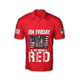 On Friday We Wear Red Short Sleeve Polo Shirt, Mens Polo Shirts for Gifts, Short Sleeve Men's Shirt