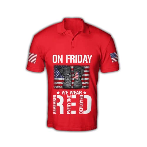 On Friday We Wear Red Short Sleeve Polo Shirt, Mens Polo Shirts for Gifts, Short Sleeve Men's Shirt