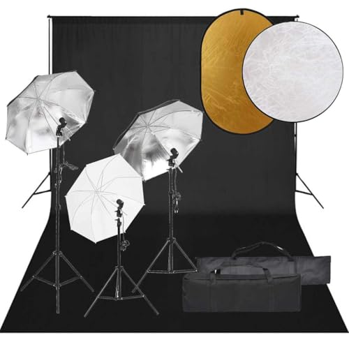Éclairage studio photo 5500K sans ombre avec parapluies et réflecteur