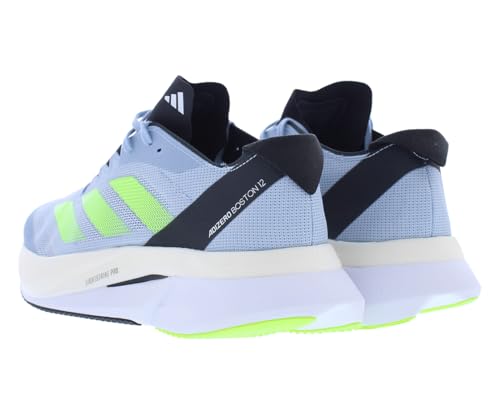 Image of adidas Adizero Boston 12 Mens Shoes Size 9.5, Color: Wonder Blue /Lucid Lemon /Carbon