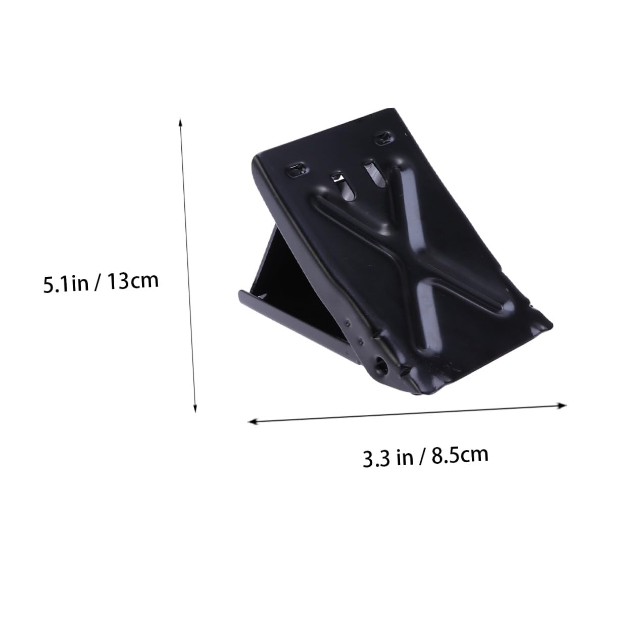 2 Pezzi Cunei Fermaruota Metallo Nero Supporto Triangolare Antiscivolo per Pneumatici Strumento Sicurezza per Auto e Camion Resistente e Durevole